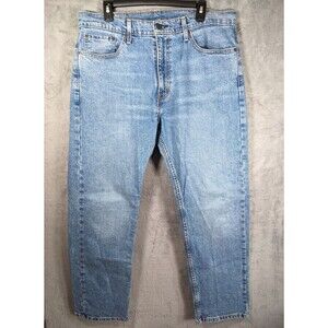 Levi's 505 Mens Jeans Classic Straight Regular Fit Denim Light Wash 36X30